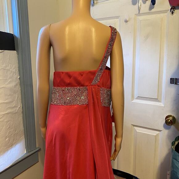 New PARTYTIME Sequined Evening Gown Maxi Dress Formal Wedding Party Light Red 22 - Picture 9 of 12